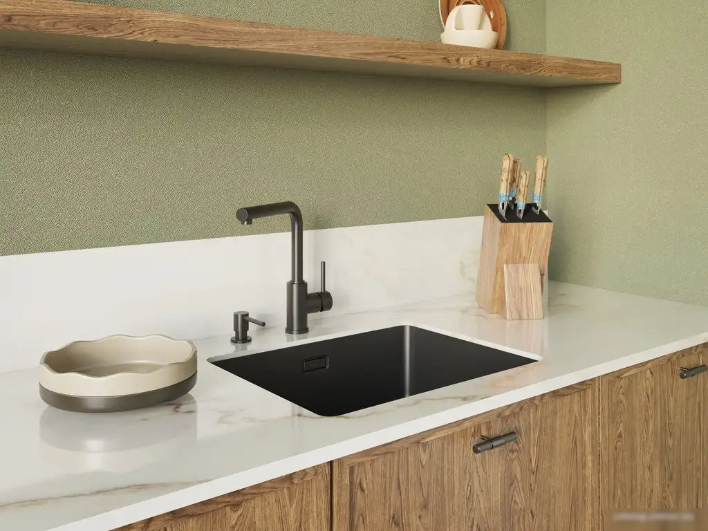 Дозатор для жидкого мыла Omoikiri OM-03 BL (черный) – фото товара