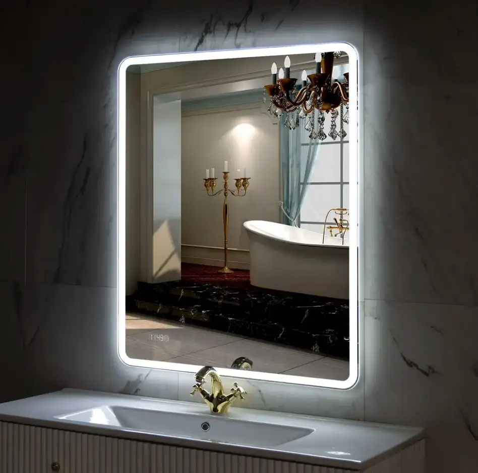 Пекам Зеркало Marta 1 80x110 marta1-80x110scl (с подсветкой, с сенсором на прикосновение, часами) – фото товара