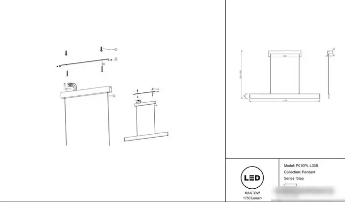 Подвесная люстра Maytoni Step P010PL-L30B – фото товара