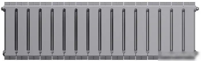 Биметаллический радиатор Royal Thermo PianoForte 300 Silver Satin (16 секций) боковое подключение - фото товара