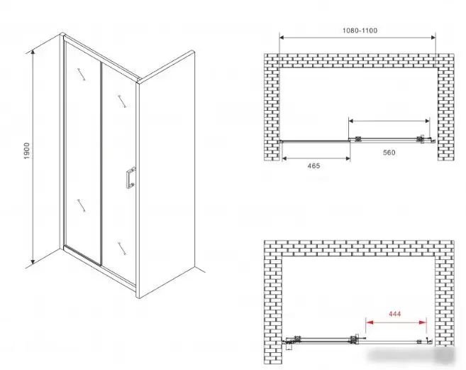 Душевая дверь Abber Schwarzer Diamant AG301105 - фото товара