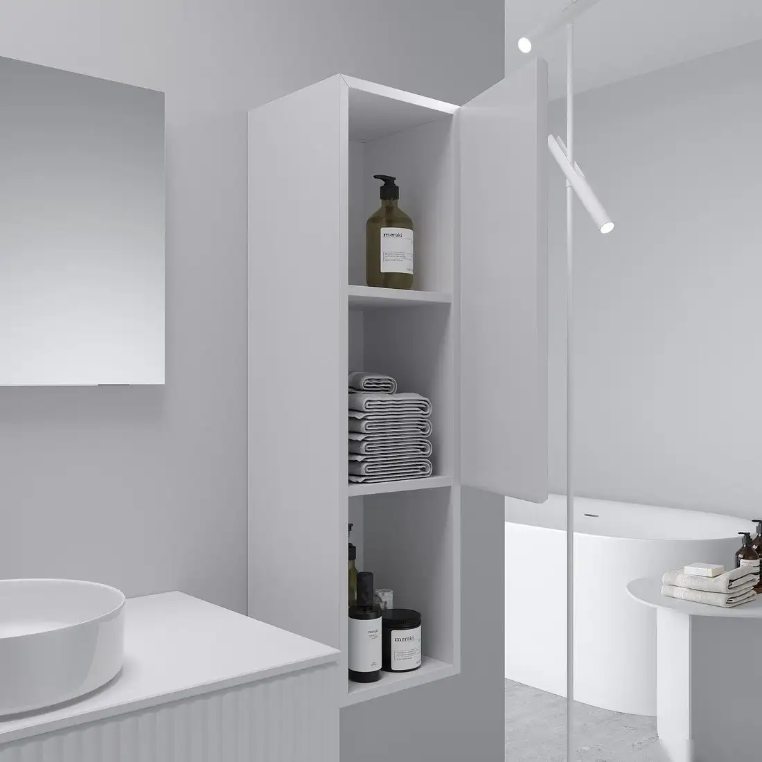 ЗОВ Шкаф для ванной Кито Флавио CKFLW0MWF (белый) – фото товара