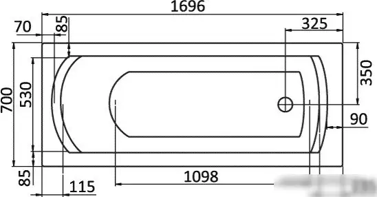 Ванна Santek Монако 170x70 1WH111979 (с каркасом и экраном) - фото товара