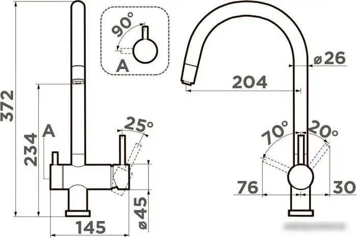 Смеситель Omoikiri Yamada-P-BL (черный) - фото товара