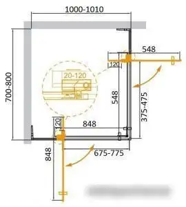 Душевой уголок Cezares SLIDER-AH-2-70/80-100/110-GRIGIO-NERO - фото товара