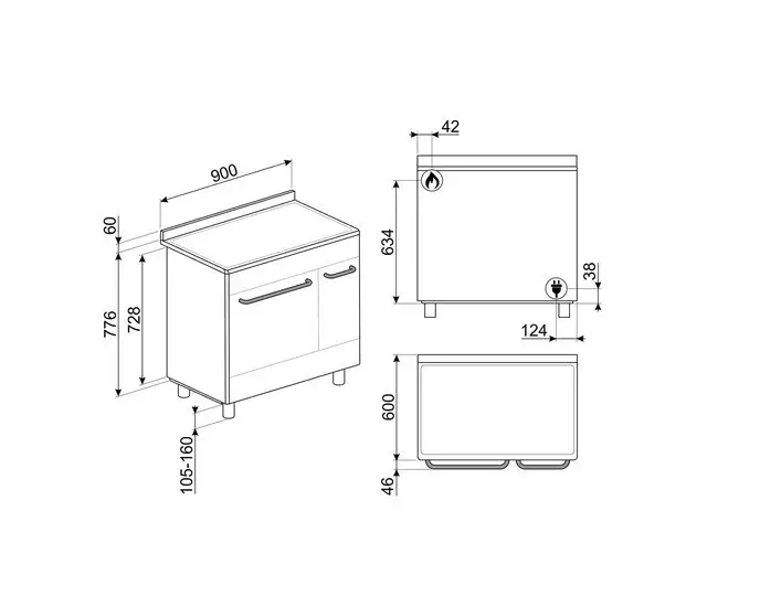 Кухонная плита Smeg CC92MX9 — фото товара