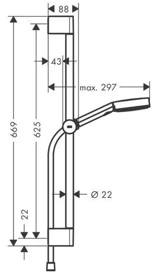 Душевой гарнитур Hansgrohe Pulsify Select 105 3jet Relaxation 24160000 (хром) - фото товара