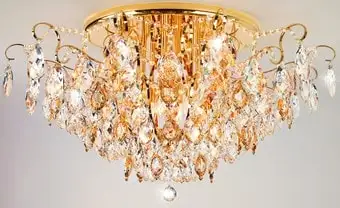 Припотолочная люстра Евросвет Crystal 10081/12 (золото/прозрачный хрусталь) – изображение в каталоге