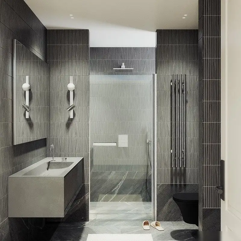 Душевая дверь MaybahGlass 198x90 MGD-448-5 (прозрачное стекло/хром матовый) - фото товара