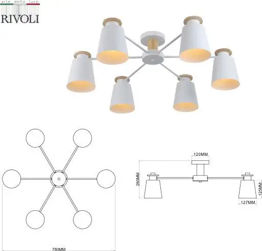 Люстра средней высоты Rivoli Adna 9112-306 Б0053436 – фото товара