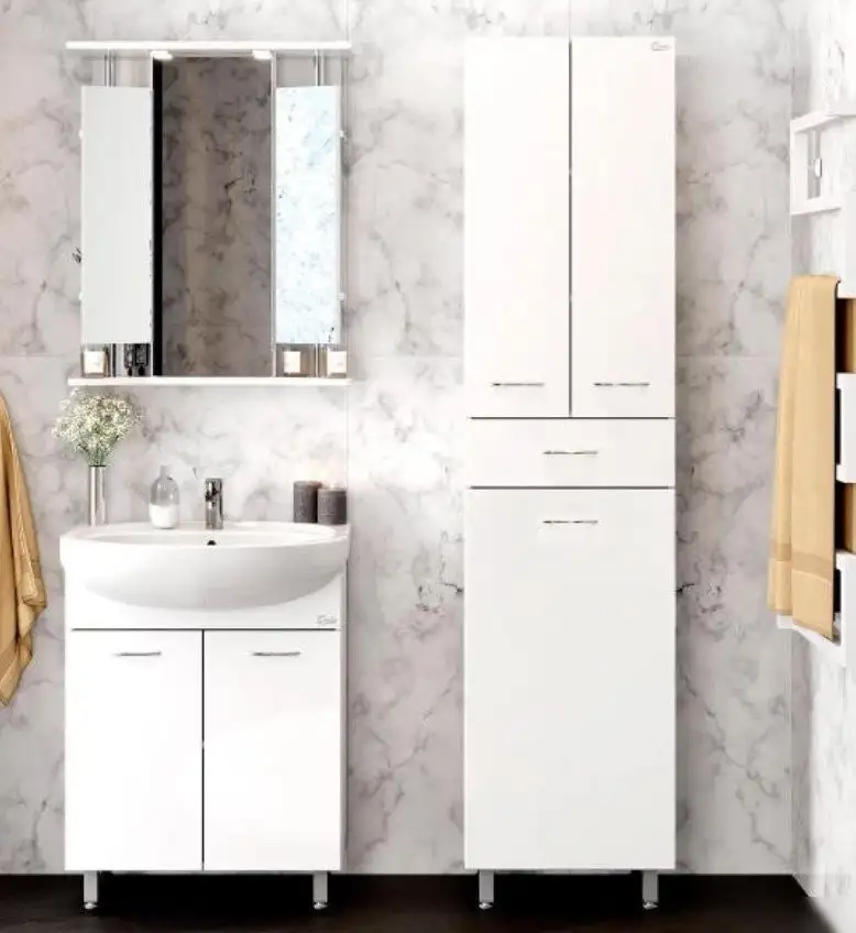 Onika Шкаф-пенал для ванной Модерн 46.17 R с корзиной (404602) – фото товара