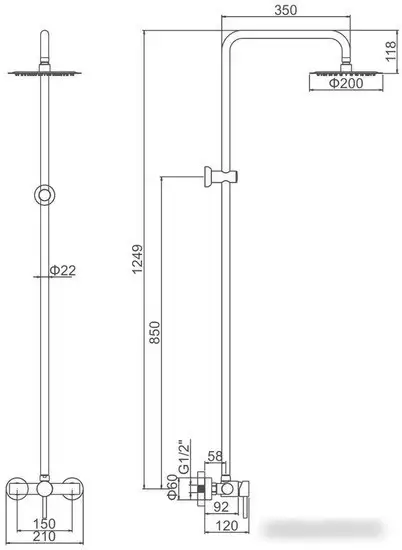Душевая система Ledeme L72406 - фото товара