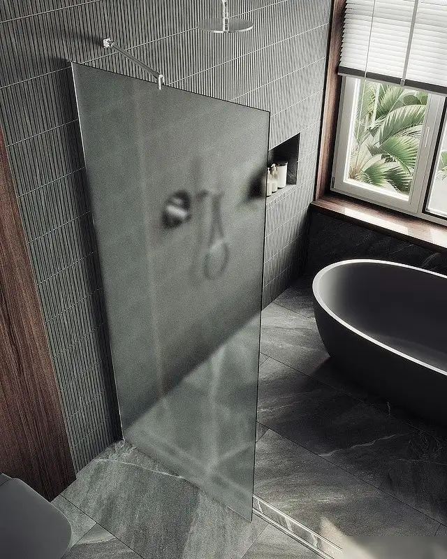 Душевая стенка MaybahGlass 89x195 MGD-690-5ш (сатин стекло/хром матовый) - фото товара