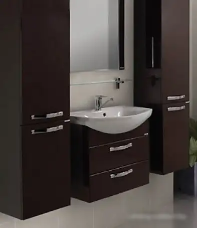 Акватон Тумба Ария 80 М с умывальником Смайл 80 (коричневый) – фото товара