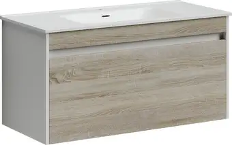 Sancos Тумба под умывальник Smart SM100E (дуб бардолино/белый) – изображение в каталоге