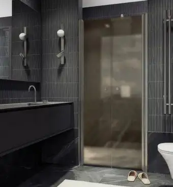 Душевая дверь MaybahGlass 198x99 MGD-442-5 (бронза матовая/хром матовый) - изображение в каталоге