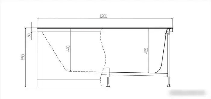 Фронтальный экран под ванну Alex Baitler 120x61 PF1261H – фото товара