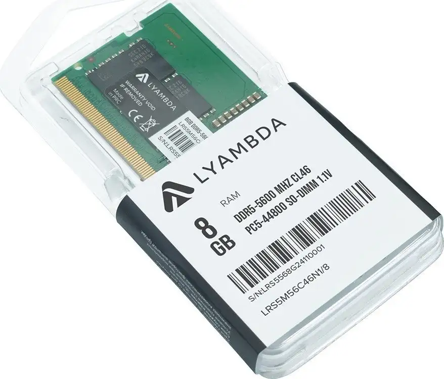 Оперативная память Lyambda 8ГБ DDR5 SODIMM 5600 МГц LRS5M56C46N1/8 – фото товара