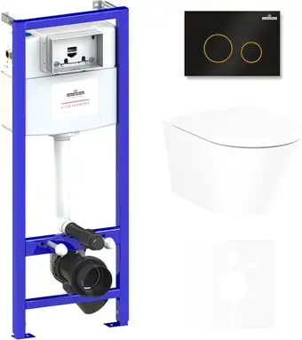 Унитаз Lavinia Boho Relfix Biore Rimless 6 в 1 75110182 (черный/золотистый пластик) - изображение в каталоге