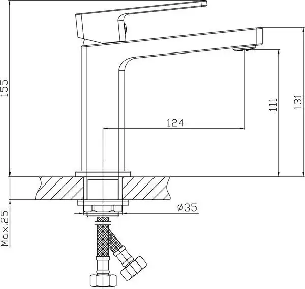 Умывальник Lauter 21478 + Cascade 21СК655BS + сифон 21635B + донный клапан 21190B (черный матовый) - фото товара