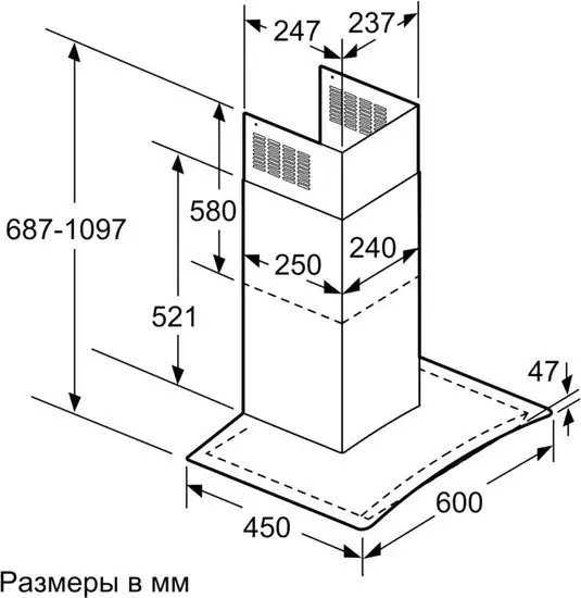 Кухонная вытяжка Bosch DWA06E652 - фото товара