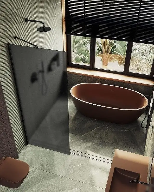Душевая стенка MaybahGlass 99x195 MGD-1356-6ш (графитовое матовое стекло/черный) - фото товара