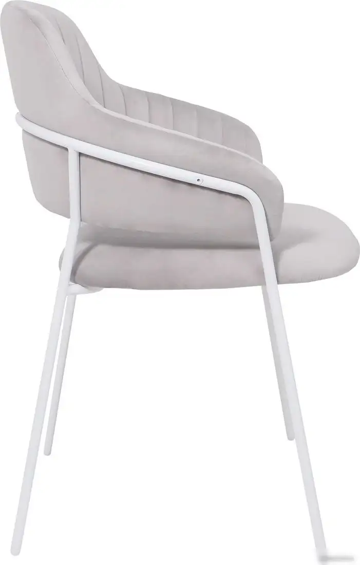 Стул с подлокотниками Алвест AV 448 (светло-серый бархат H-09/белый)