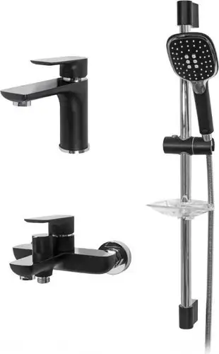 Комплект смесителей Hansberge H7099 (черный хром) - изображение в каталоге