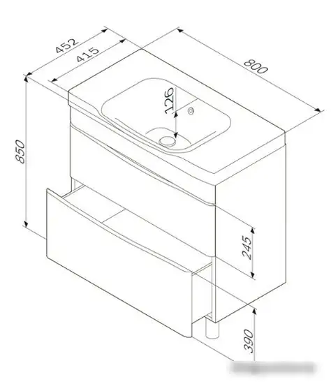 AM.PM Тумба под умывальник Like [M80FSX0802WG] – фото товара