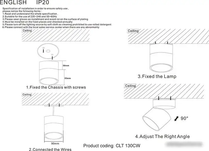 Точечный светильник Crystal Lux CLT 130CW BL – фото товара