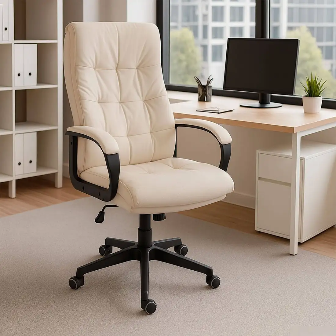 Офисное кресло AksHome Bunny (ткань, кремовый) – фото товара