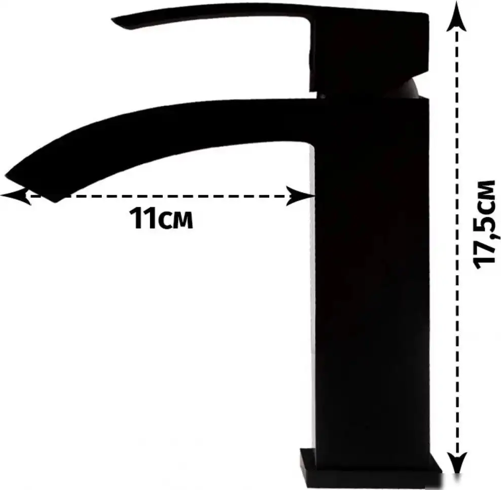 Смеситель Hansberge H1077 (черный матовый) - фото товара