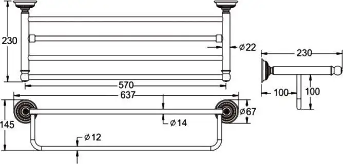 Полка для полотенца Rose RG1408Q – фото товара