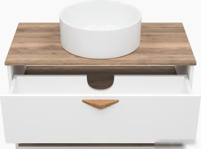 Brevita Тумба под умывальник Bergen 90 BER-07090-19-01-1Я (белый/темное дерево) – фото товара