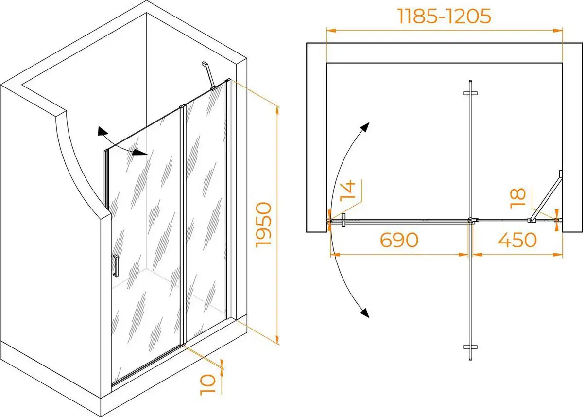 Душевая дверь RGW LE-004 351200412-21 - фото товара