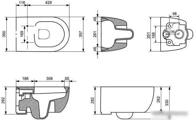 Унитаз Ambassador Abner 103T20401R (бежевый матовый, с толстым сиденьем) - фото товара