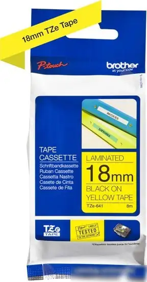 Картридж-лента для термопринтера Brother TZe-641 (18 мм, 8 м) – фото товара