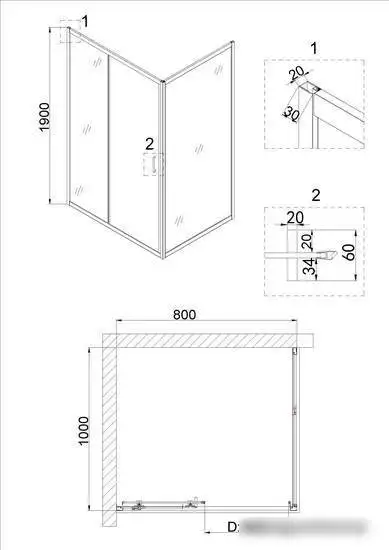 Душевая дверь Niagara NG-62-8A 80x190 - фото товара