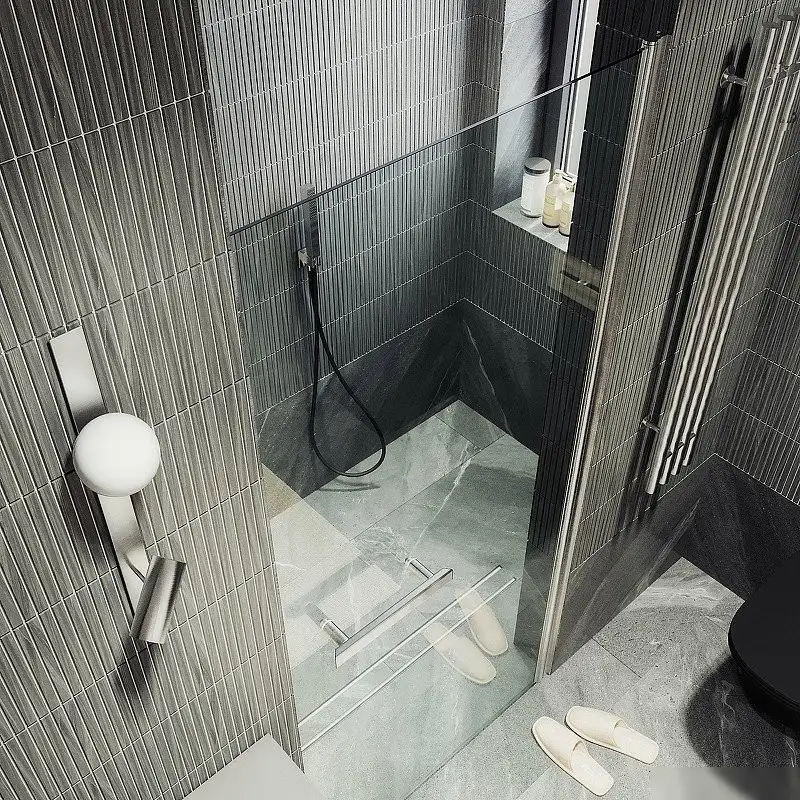 Душевая дверь MaybahGlass 198x90 MGD-448-5 (прозрачное стекло/хром матовый) - фото товара