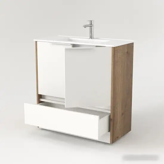 Дабер Тумба под умывальник 017 Тобага/Эридан/Артвин 60 Т17.6Т.0.21Б (дуб галифакс/белый/ручка белая) – фото товара