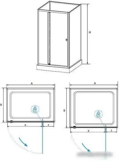 Душевая кабина RGW AN-207 411320788-95 80x80 (белый/прозрачное-матовое стекло) - фото товара