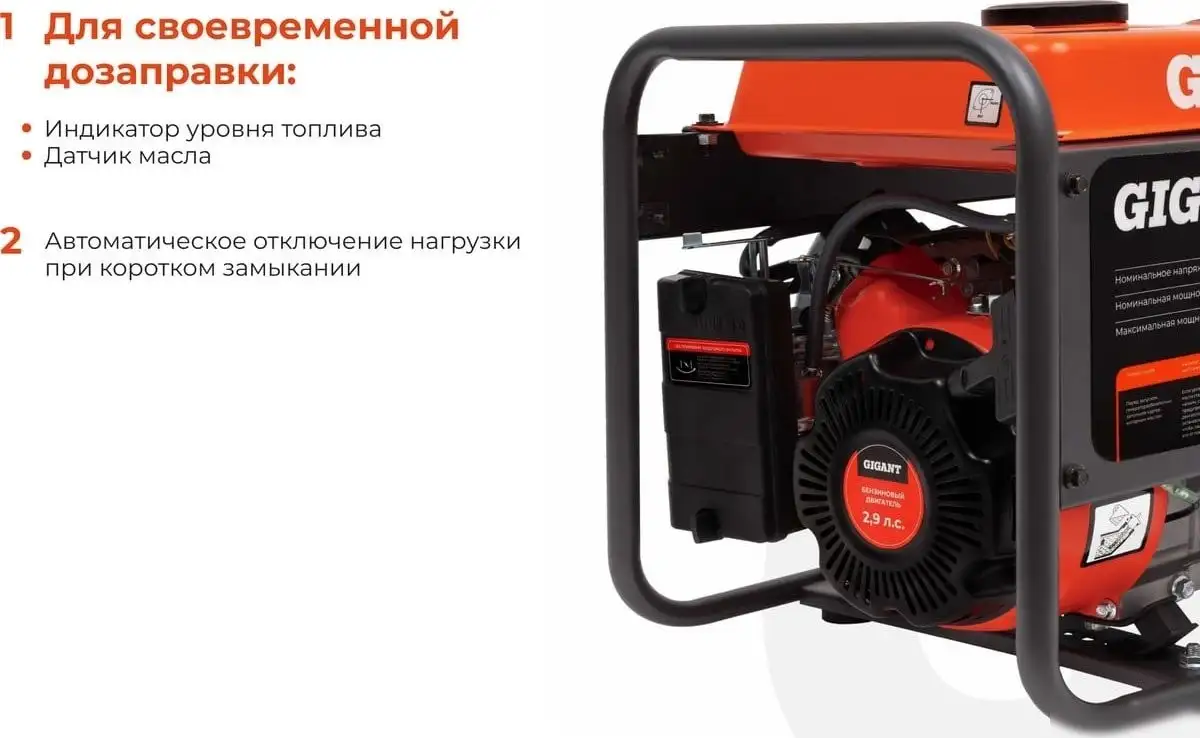 Бензиновый генератор Gigant GGL-1100 – фото товара