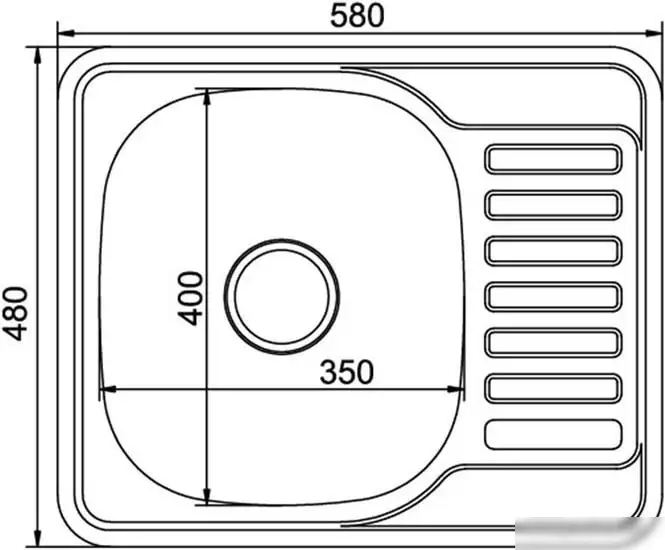Кухонная мойка Mixline 532309 (правая, декор, 0.8 мм) - фото товара
