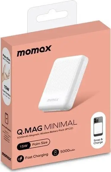 Внешний аккумулятор Momax Q.MAG Minimal IP122 5000mAh (белый) – фото товара