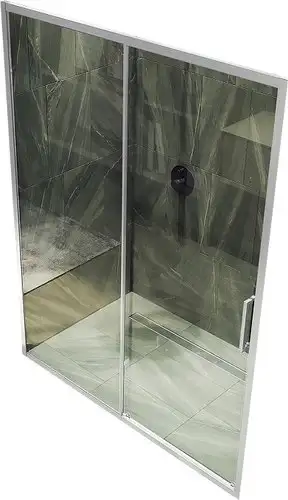 Душевая дверь MaybahGlass 195x150 MGD-1277-5 (бесцветное стекло/хром матовый) - изображение в каталоге