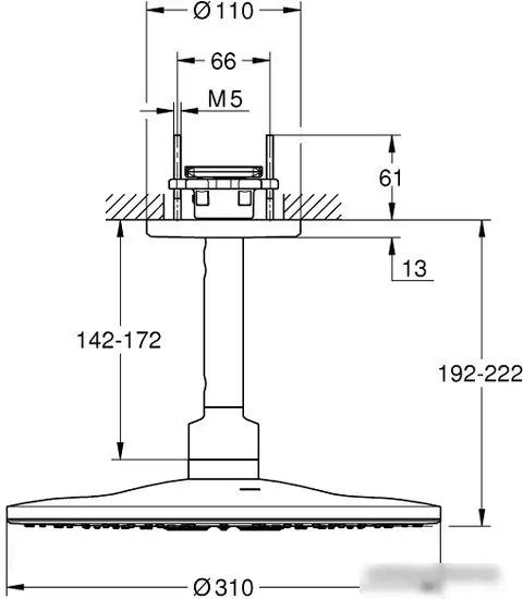 Верхний душ Grohe Rainshower 310 Smartactive 26477000 - фото товара