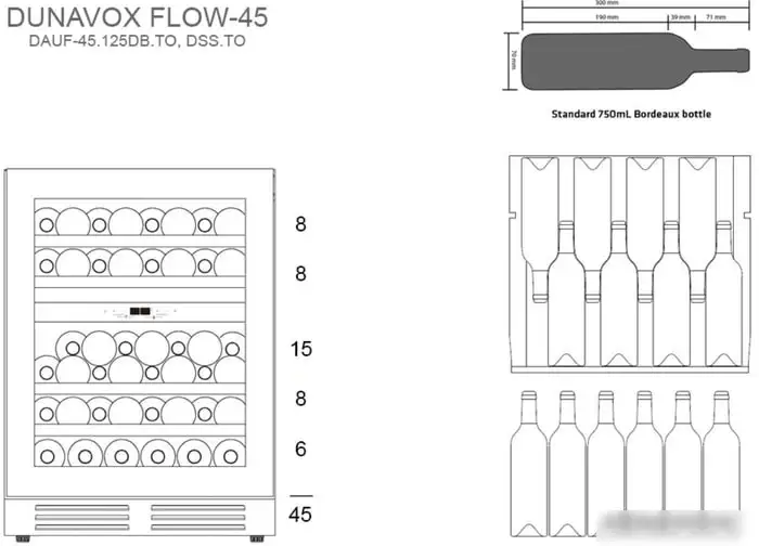 Винный шкаф Dunavox DAUF-45.125DSS.TO — фото товара