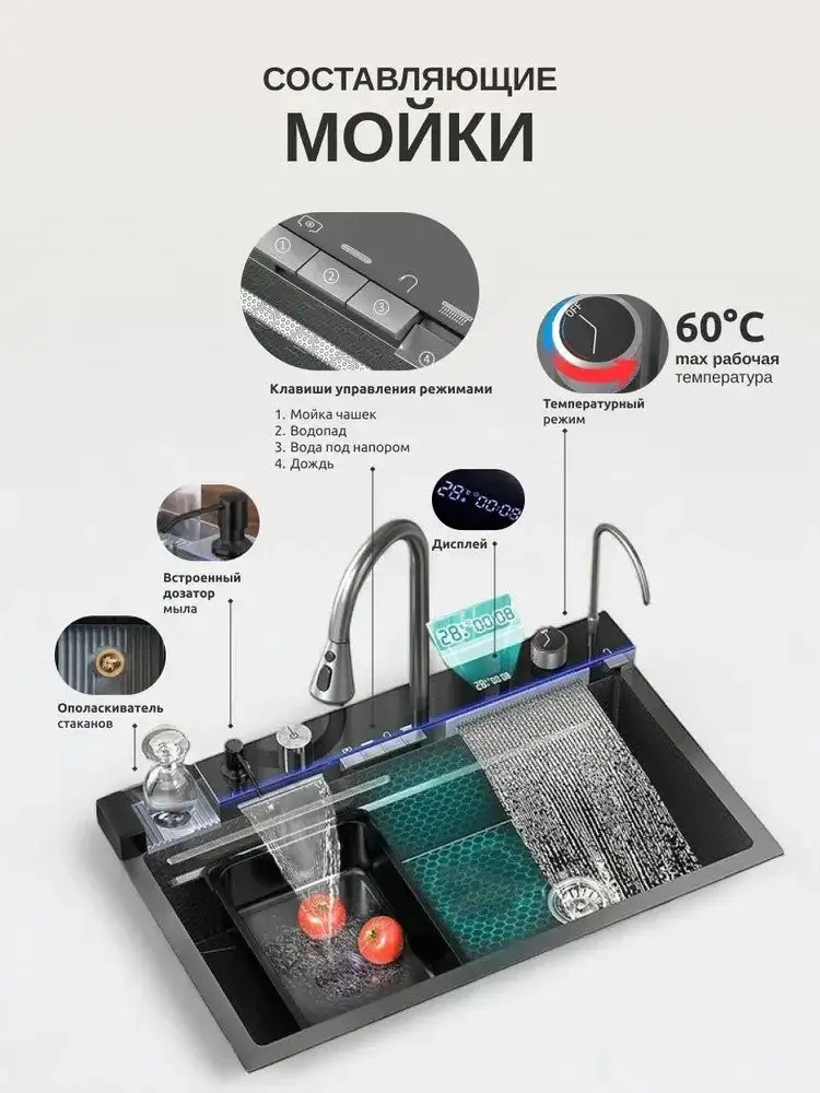 Кухонная мойка Saniteco LD0112 - фото товара