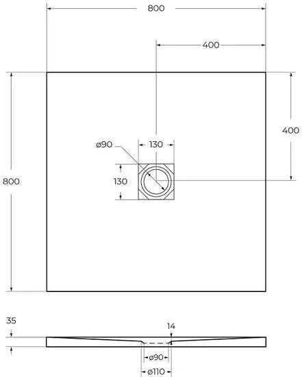 Душевой поддон BelBagno TRAY-MR-UNO-A-80-35-W 80x80 - фото товара