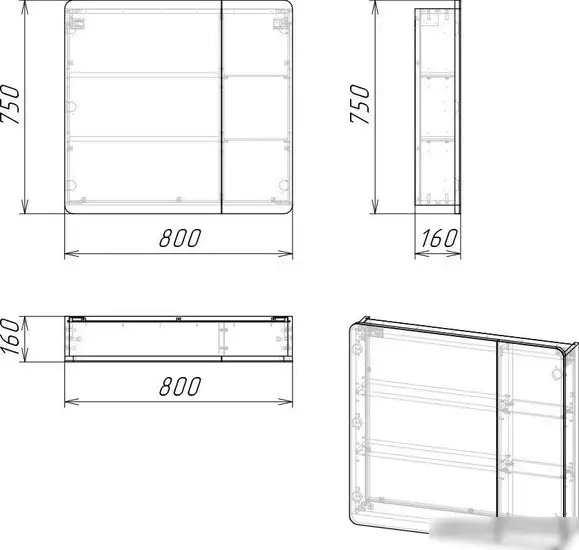 Grossman Шкаф с зеркалом Талис 80 L 208009 – фото товара
